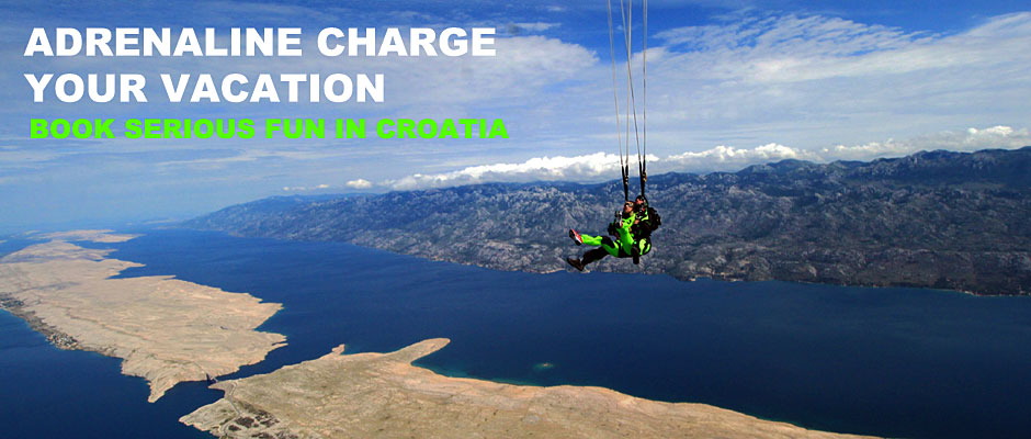 Tandem skydiving experience in Croatia