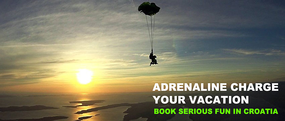 Sunset tandem skydiving in Croatia